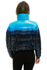 WOMEN'S COLOR BLOCK LUXE APRES PUFFER JACKET - GLOSSY NAVY Jacket Aviator Nation