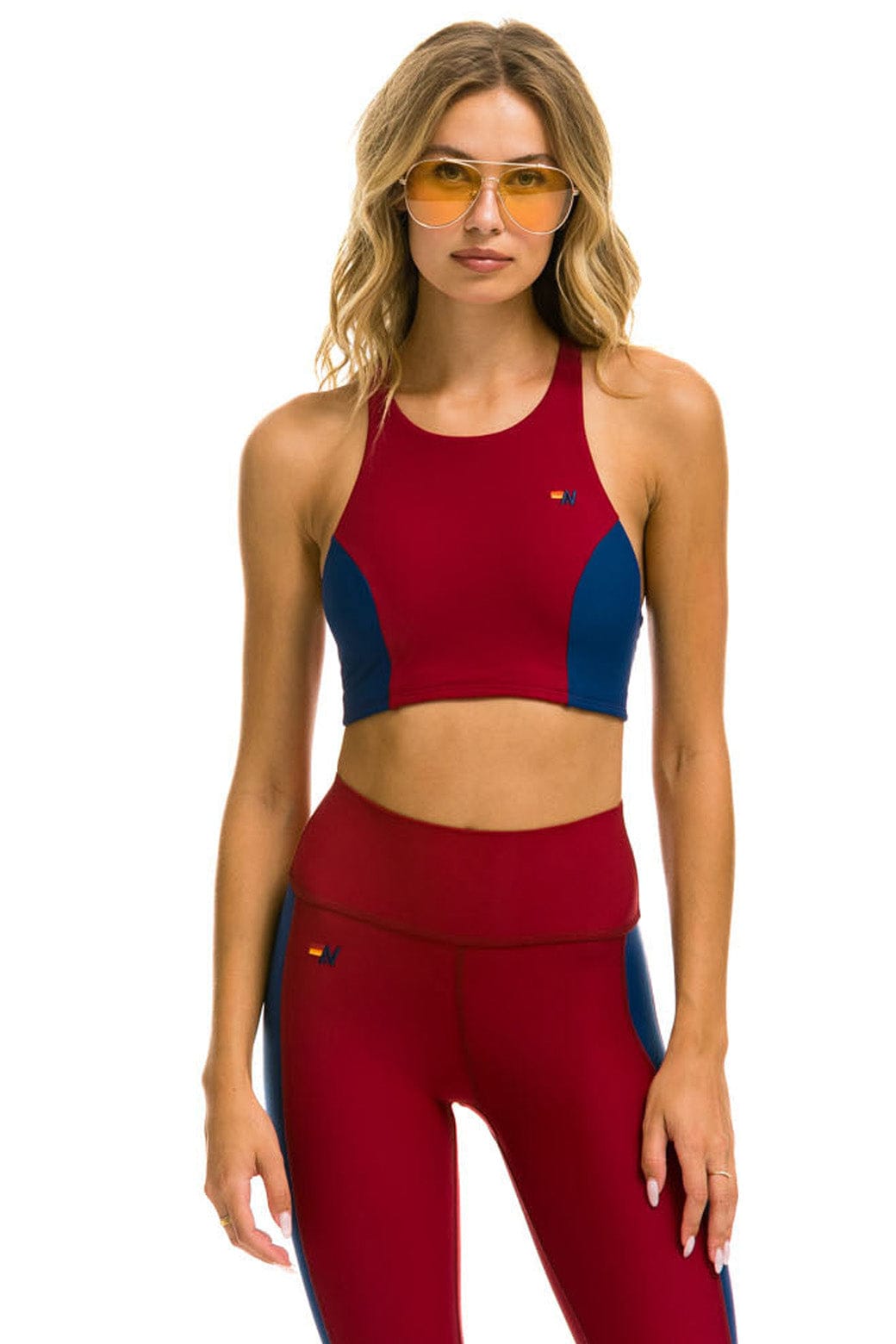 WOMEN'S COLOR BLOCK RACER SPORTS BRA - BLAZER Sports Bra Aviator Nation