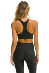 WOMEN'S COLOR BLOCK RACER SPORTS BRA - TITANIUM Sports Bra Aviator Nation