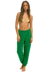 WOMEN'S QUILTED SWEATPANTS - KELLY GREEN Womens Sweatpants Aviator Nation