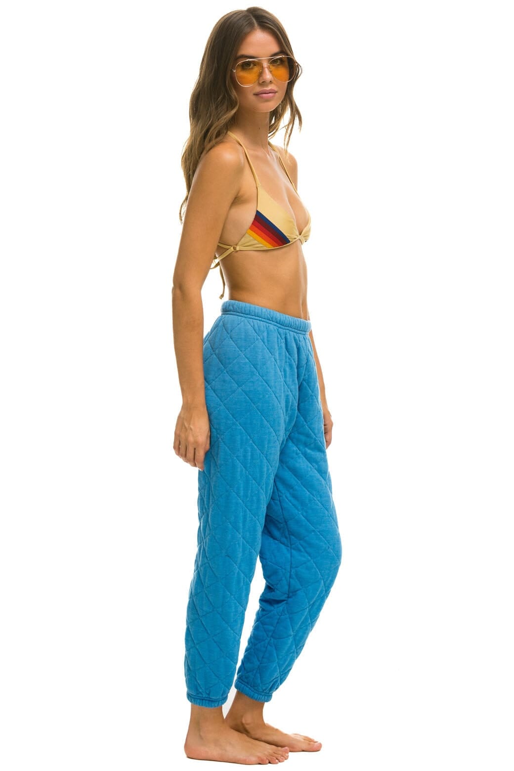 WOMEN'S QUILTED SWEATPANTS - OCEAN Womens Sweatpants Aviator Nation