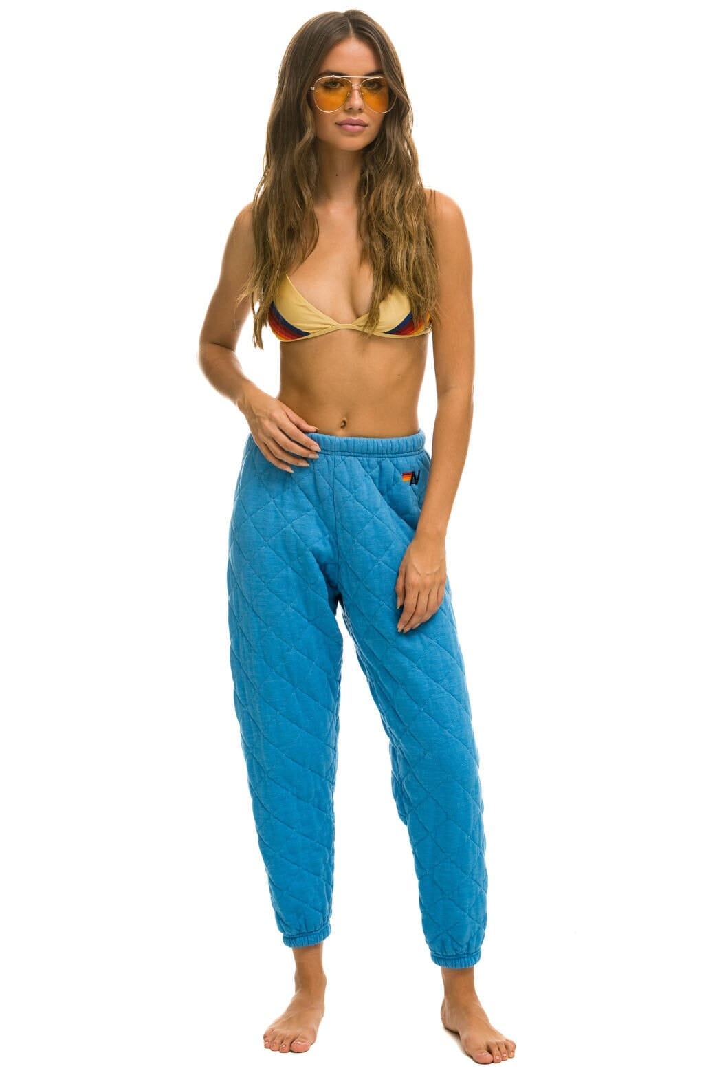 WOMEN'S QUILTED SWEATPANTS - OCEAN Womens Sweatpants Aviator Nation