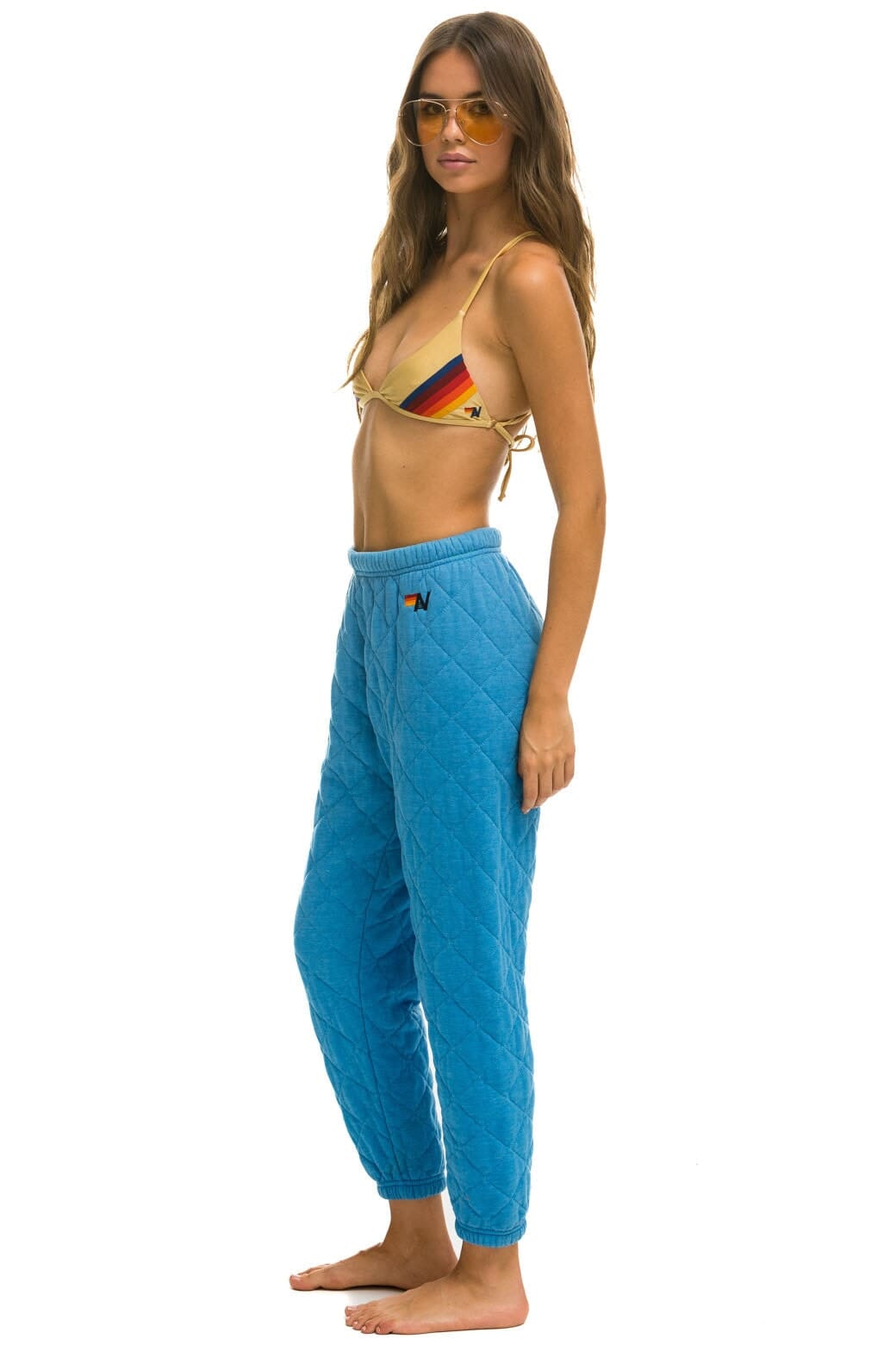 WOMEN'S QUILTED SWEATPANTS - OCEAN Womens Sweatpants Aviator Nation
