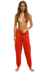 WOMEN'S QUILTED SWEATPANTS - RED Womens Sweatpants Aviator Nation