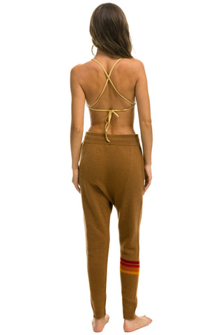 WOMEN'S RAINBOW 4 STRIPE CASHMERE RELAXED FIT PANT - BUTTERSCOTCH Women's Sweatpants Aviator Nation