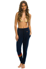 WOMEN'S RAINBOW 4 STRIPE CASHMERE RELAXED FIT PANT - MIDNIGHT Women's Sweatpants Aviator Nation