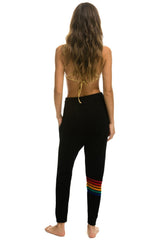 WOMEN'S RAINBOW 6 STRIPE CASHMERE RELAXED FIT PANT - BLACK Women's Sweatpants Aviator Nation