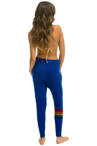 WOMEN'S RAINBOW 6 STRIPE CASHMERE RELAXED FIT PANT - LAPIS Women's Sweatpants Aviator Nation