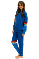WOMEN'S RAINBOW STRIPE CASHMERE LIGHT SWEATER PANT - VINTAGE BLUE WOMENS Aviator Nation