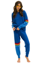WOMEN'S RAINBOW STRIPE CASHMERE LIGHT SWEATER PANT - VINTAGE BLUE WOMENS Aviator Nation