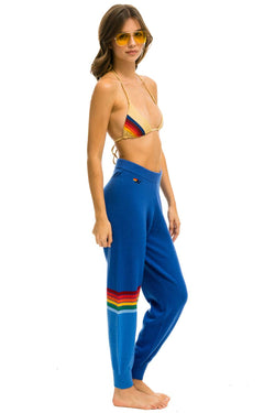 WOMEN'S RAINBOW STRIPE CASHMERE LIGHT SWEATER PANT - VINTAGE BLUE WOMENS Aviator Nation