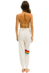 WOMEN'S RAINBOW STRIPE CASHMERE LIGHT SWEATER PANT - VINTAGE WHITE Womens Sweatpants Aviator Nation
