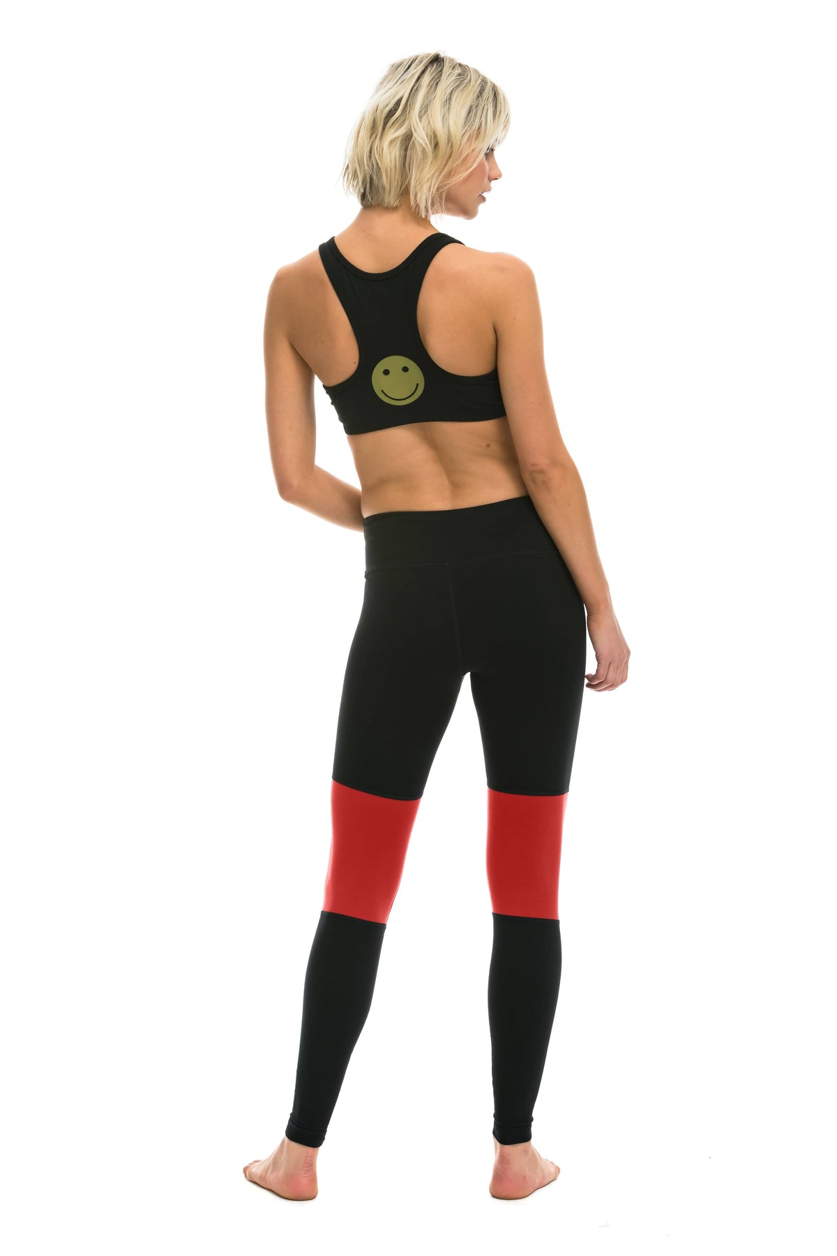 WOMEN'S SPRINTER FULL LENGTH LEGGINGS - BLACK // RED Leggings Aviator Nation