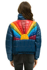 WOMEN'S SUNBURST APRES PUFFER JACKET - GLOSSY DEEP BLUE Jacket Aviator Nation