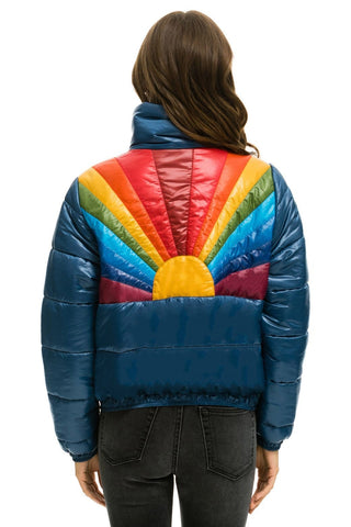 WOMEN'S SUNBURST APRES PUFFER JACKET - GLOSSY DEEP BLUE Jacket Aviator Nation