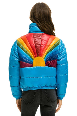 WOMEN'S SUNBURST APRES PUFFER JACKET - GLOSSY OCEAN Jacket Aviator Nation