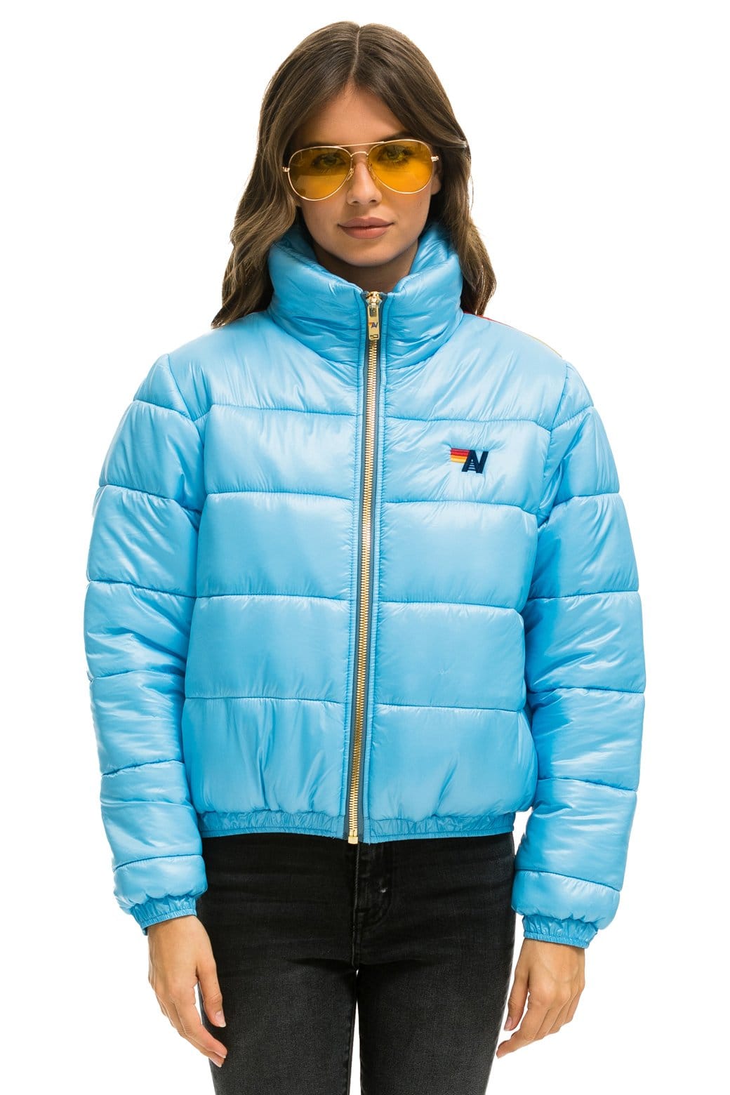 WOMEN'S SUNBURST APRES PUFFER JACKET - GLOSSY SKY Jacket Aviator Nation