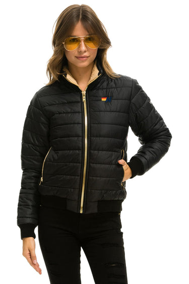 WOMEN'S SUNBURST JACKET - GLOSSY BLACK Jacket Aviator Nation