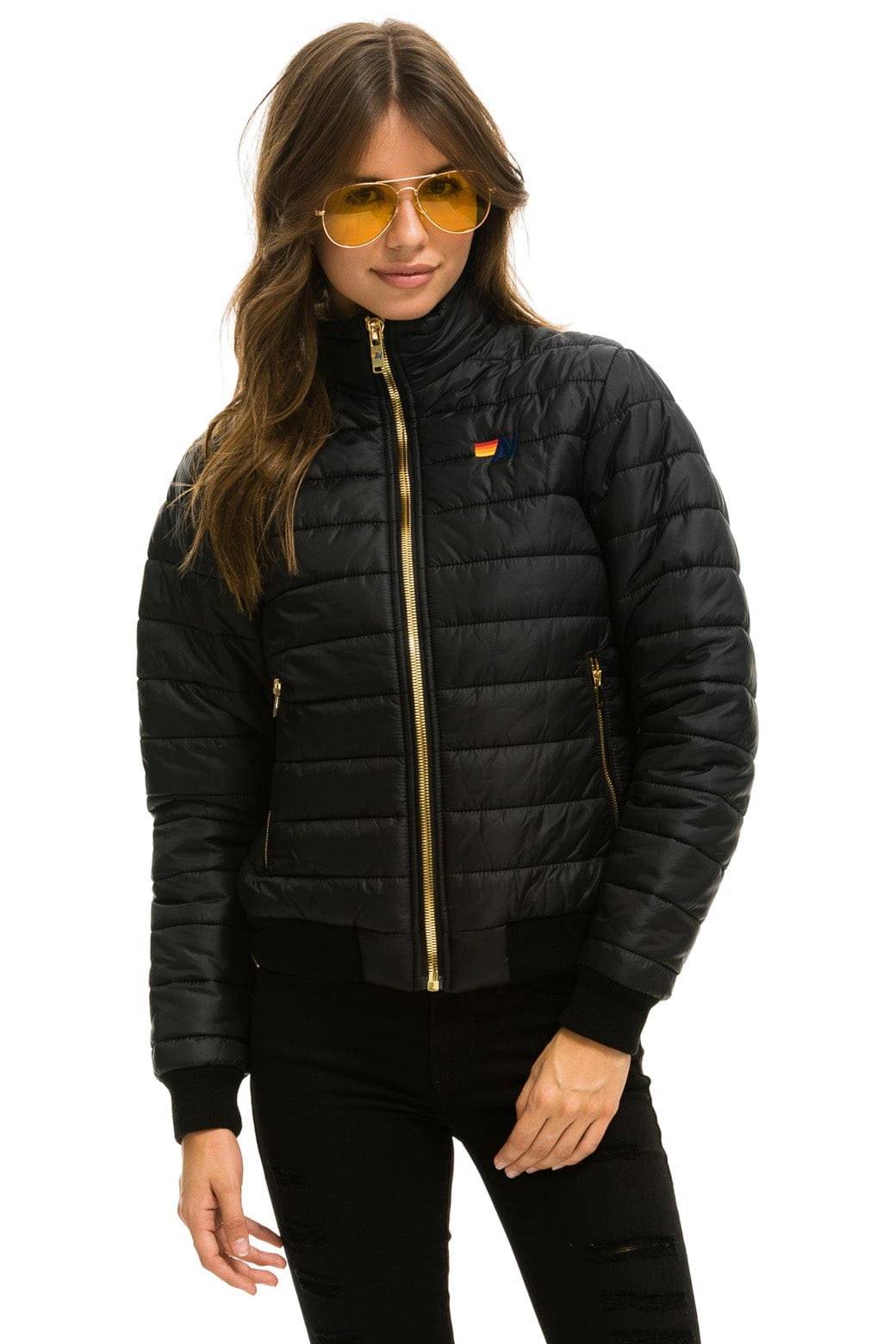 WOMEN'S SUNBURST JACKET - GLOSSY BLACK Jacket Aviator Nation