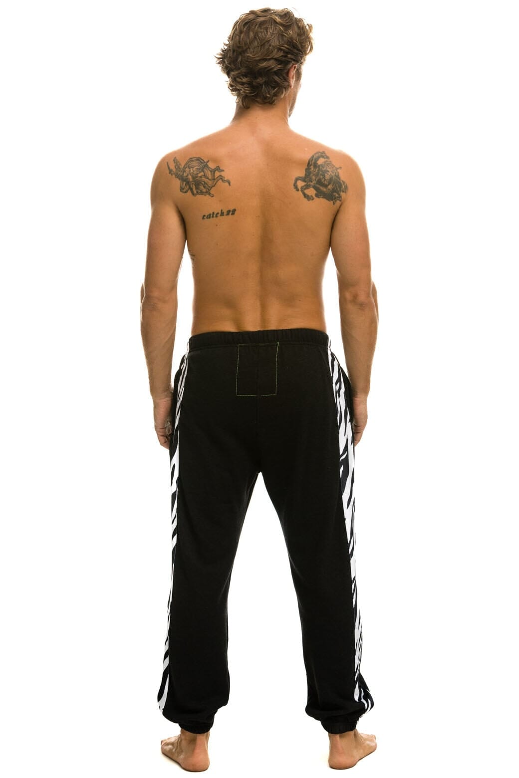 ZEBRA STRIPE MEN'S SWEATPANTS - BLACK // ZEBRA Men's Sweatpants Aviator Nation