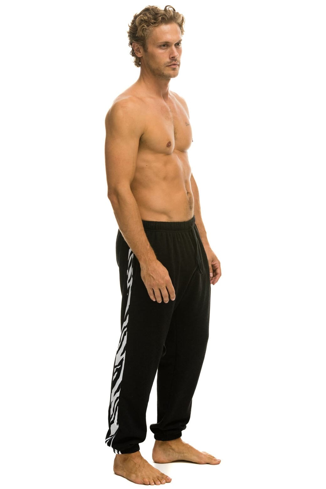 ZEBRA STRIPE MEN'S SWEATPANTS - BLACK // ZEBRA Men's Sweatpants Aviator Nation
