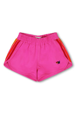 5 STRIPE KIDS FLEX JOGGER SHORT - NEON PINK