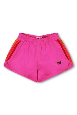 5 STRIPE KIDS FLEX JOGGER SHORT - NEON PINK