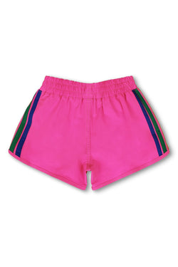 5 STRIPE KIDS FLEX JOGGER SHORT - NEON PINK