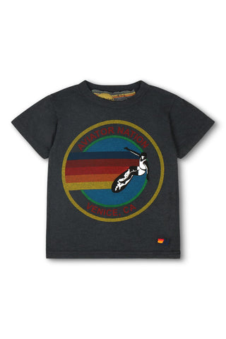 KID'S AVIATOR NATION VENICE TEE - CHARCOAL
