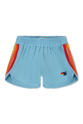 KIDS 5 STRIPE FLEX JOGGER SHORT - SKY