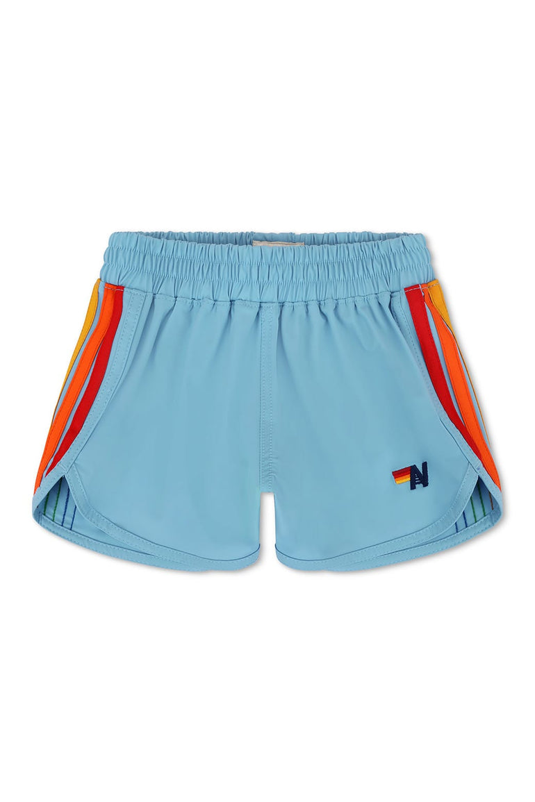 KIDS 5 STRIPE FLEX JOGGER SHORT - SKY