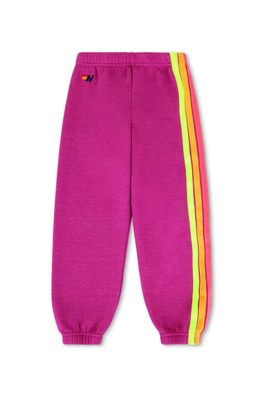 KID'S 5 STRIPE SWEATPANTS - MAGENTA // YELLOW BLUE