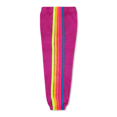 KID'S 5 STRIPE SWEATPANTS - MAGENTA // YELLOW BLUE