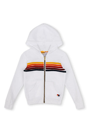 KID'S 5 STRIPE HOODIE - WHITE
