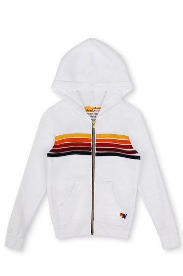 KID'S 5 STRIPE HOODIE - WHITE
