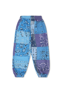 KID'S BANDANA QUILTED SWEATPANTS - BLUE