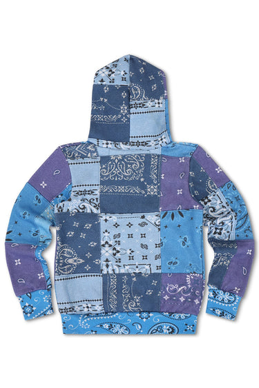 KID'S BANDANA QUILTED ZIP HOODIE - BLUE