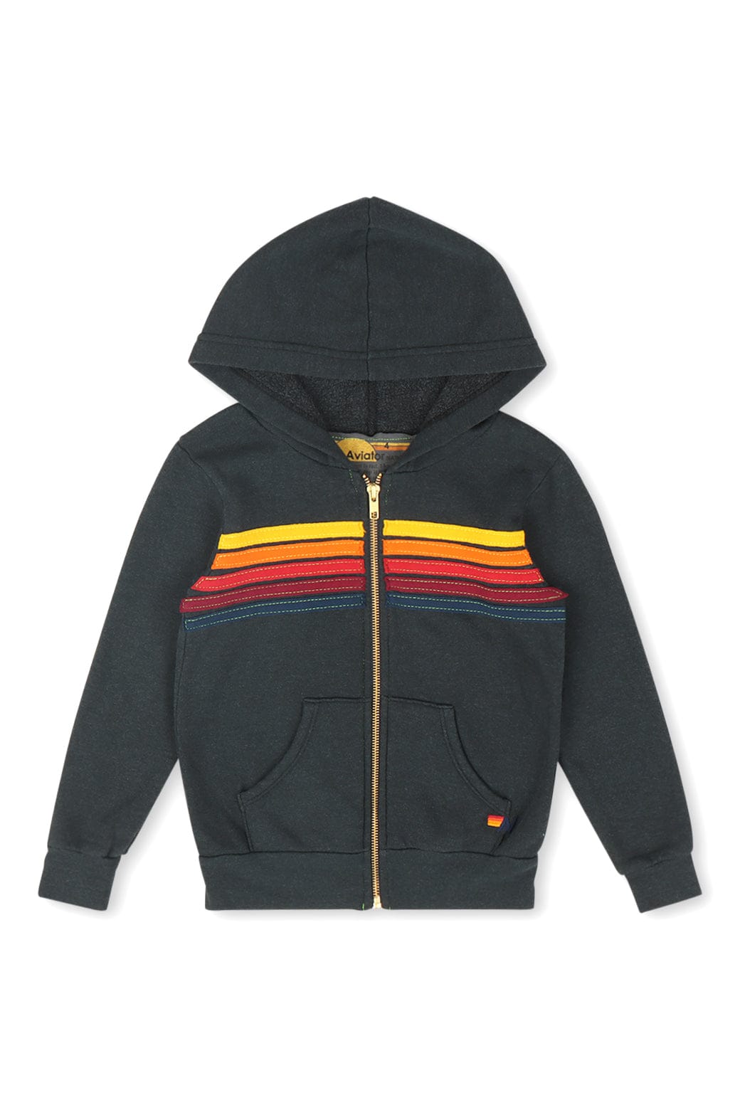Kid's 5 Stripe Hoodie Neon Purple
