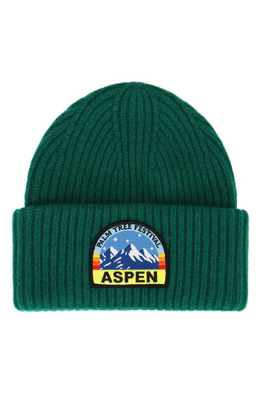 PALM TREE FESTIVAL ASPEN 2026 MERINO WOOL BEANIE - KELLY GREEN