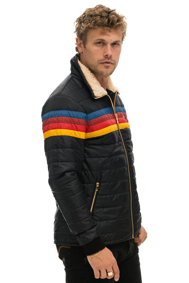 4 STRIPE JACKET - BLACK Men's Outerwear Aviator Nation 