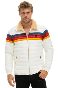 4 STRIPE JACKET - WHITE Men's Outerwear Aviator Nation 