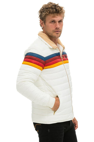 4 STRIPE JACKET - WHITE Men's Outerwear Aviator Nation 