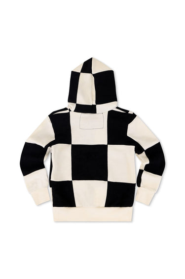 KID'S CHECK QUILTED ZIP HOODIE - VINTAGE WHITE // BLACK