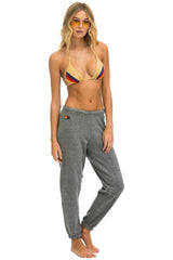 5 STRIPE SWEATPANTS - HEATHER GREY // USA Women's Sweatpants Aviator Nation 