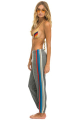 5 STRIPE SWEATPANTS - HEATHER GREY // USA Women's Sweatpants Aviator Nation 