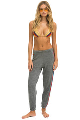 5 STRIPE SWEATPANTS - HEATHER GREY // USA Women's Sweatpants Aviator Nation 