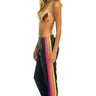 5 STRIPE SWEATPANTS - HEATHER NAVY // NEON RAINBOW Women's Sweatpants Aviator Nation 