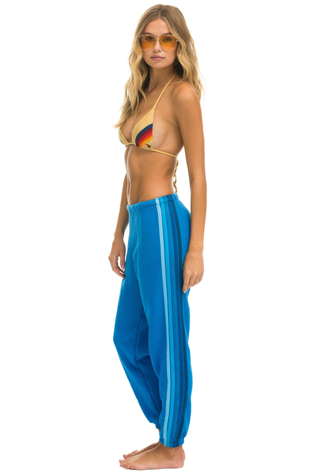 5 STRIPE SWEATPANTS - OCEAN // BLUE Women's Sweatpants Aviator Nation 