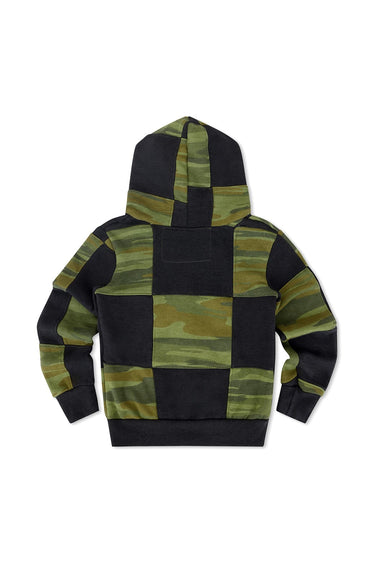KID'S CHECK QUILTED ZIP HOODIE - SMOKE // CAMO