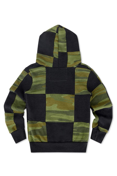 KID'S CHECK QUILTED ZIP HOODIE - SMOKE // CAMO